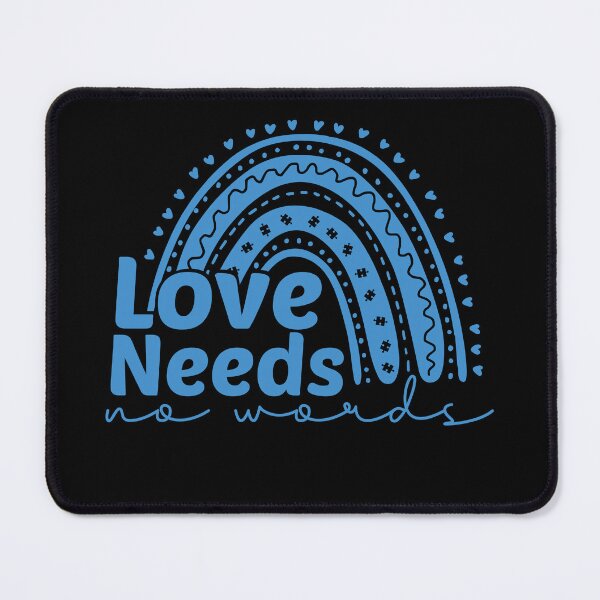 Item preview, Love Needs No Words, Autism Awareness Heart and puzzle rainbow drawing designed and sold by KElife.