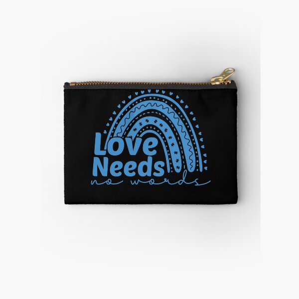 Item preview, Love Needs No Words, Autism Awareness Heart and puzzle rainbow drawing designed and sold by KElife.