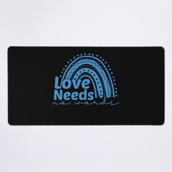 Item preview, Love Needs No Words, Autism Awareness Heart and puzzle rainbow drawing designed and sold by KElife.