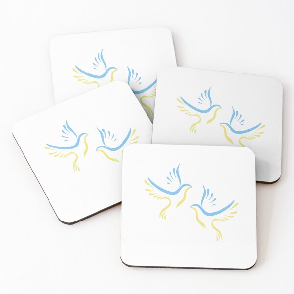 Item preview, Two doves of peace icon. Flying bird. Peace concept. yellow doves symbolism - Ukrainian flag designed and sold by Sunshine2504.