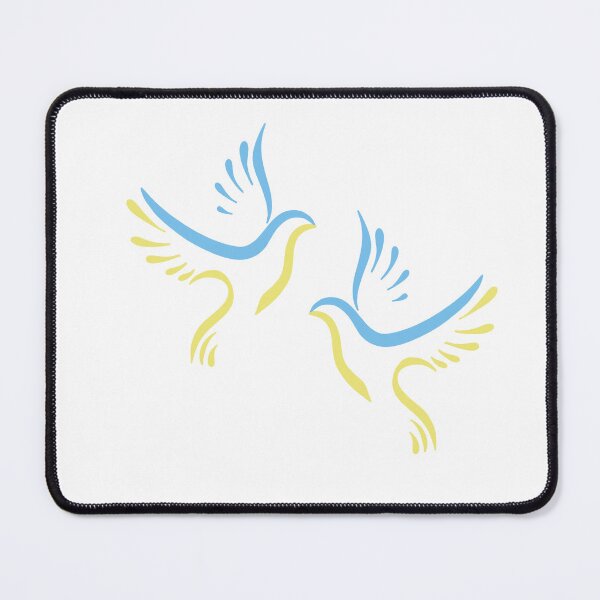Item preview, Two doves of peace icon. Flying bird. Peace concept. yellow doves symbolism - Ukrainian flag designed and sold by Sunshine2504.