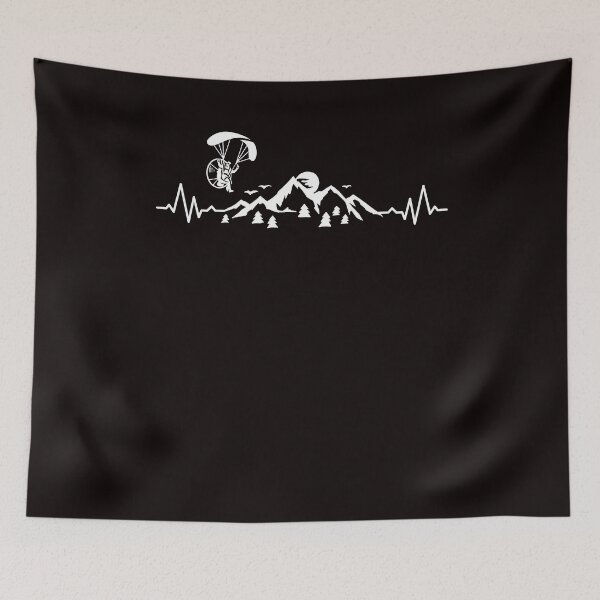 Item preview, Paramotor Mountains Heartbeat Paraglider Paragliding Pilot designed and sold by TomGiantDesigns.