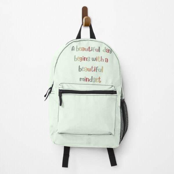 Item preview, A beautiful day begins with a beautiful mindset, Inspirational life quote (colour palette, color palete) designed and sold by Sanaura.
