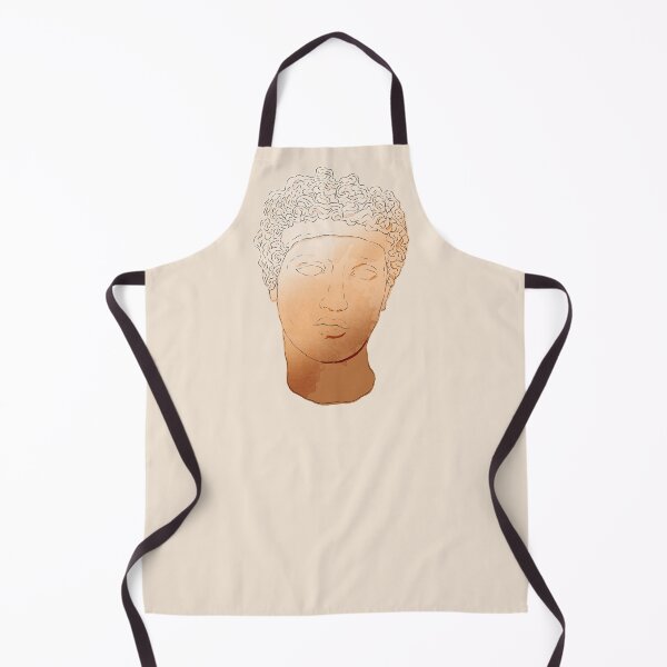 Item preview, Antique Roman statue head in beige color with watercolor stains designed and sold by helga-wigandt.