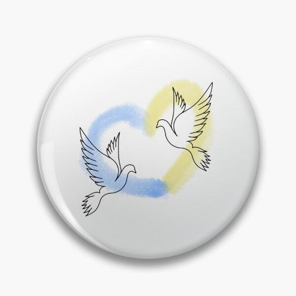 Item preview, Love Ukraine, heart emblem of watercolor national flag colors. Flag of Ukraine with doves. world peace designed and sold by Sunshine2504.