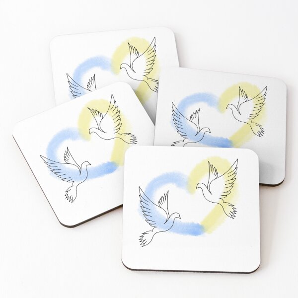 Item preview, Love Ukraine, heart emblem of watercolor national flag colors. Flag of Ukraine with doves. world peace designed and sold by Sunshine2504.