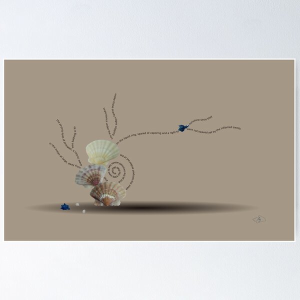 Incensed collage of visual poetry and photography marine beach coastal nautical art Poster