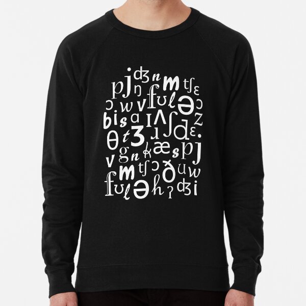 English Phonetic Sounds | Linguistics (Black) Lightweight Sweatshirt