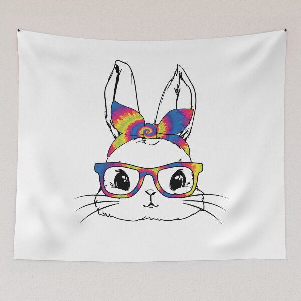 Item preview, Cute Bunny Face Tie Dye Glasses Easter Day designed and sold by Tatus Brinal.