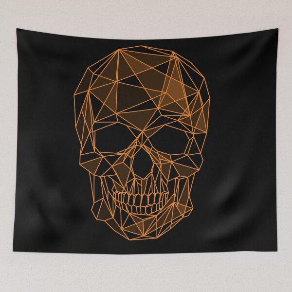 Item preview, Orange Scull with Black Background designed and sold by NotUrAverageART.