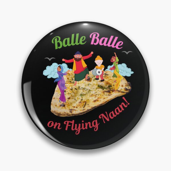 Item preview, Balle Balle on flying NAAN! (in black) | Sky Bhangra | Funny Desi designed and sold by CosmicStory.