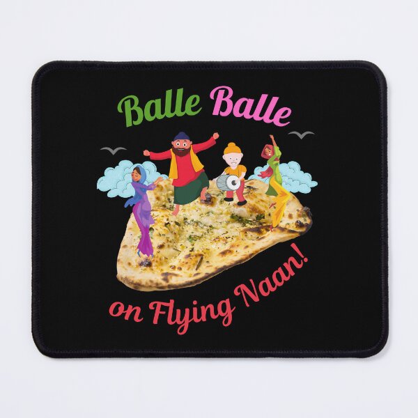 Item preview, Balle Balle on flying NAAN! (in black) | Sky Bhangra | Funny Desi designed and sold by CosmicStory.