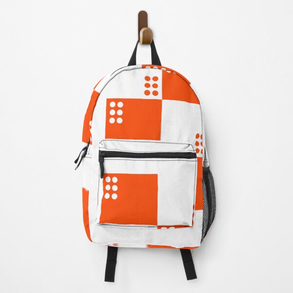 Item preview, orange & white doted checkerboard designed and sold by UniqueDesignHub.