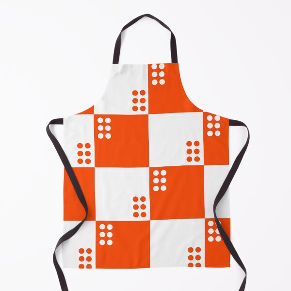 Item preview, orange & white doted checkerboard designed and sold by UniqueDesignHub.