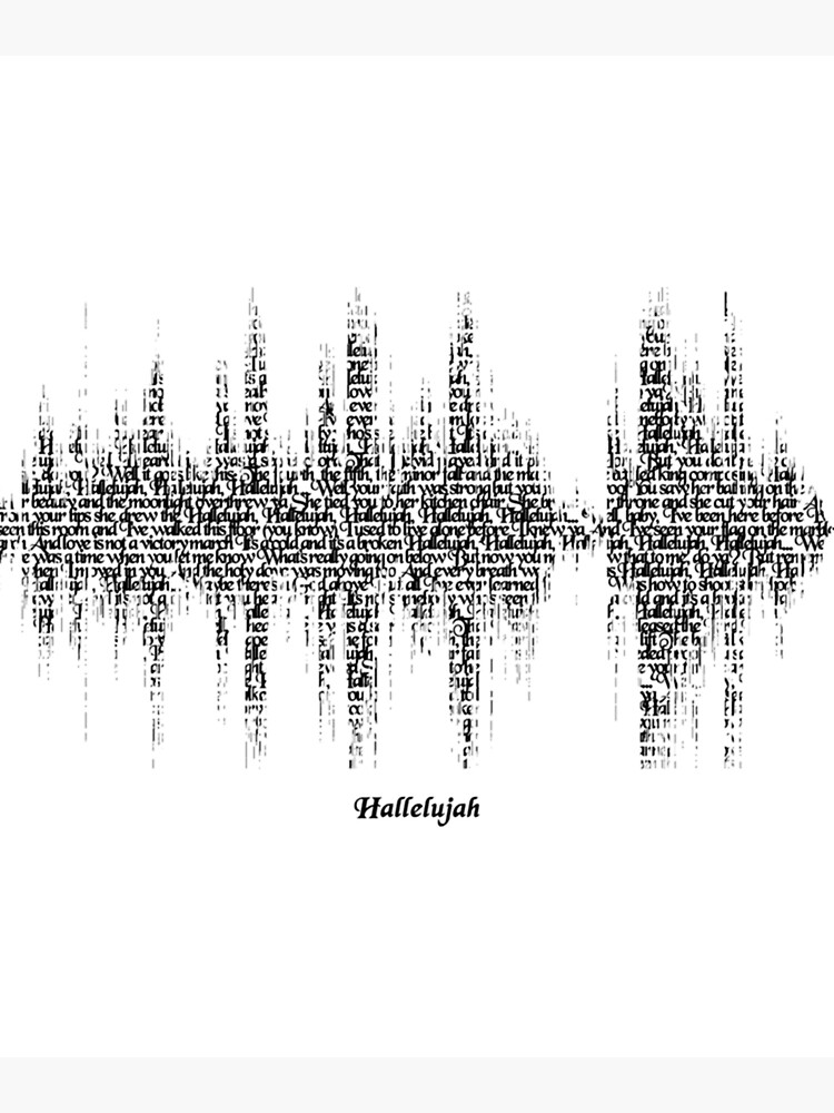 "Hallelujah Song Lyric Soundwave (for light backgrounds) " Poster for