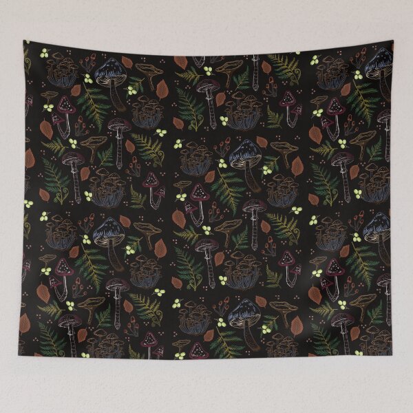 Item preview, midnight forest mushrooms  designed and sold by Pacesyte.