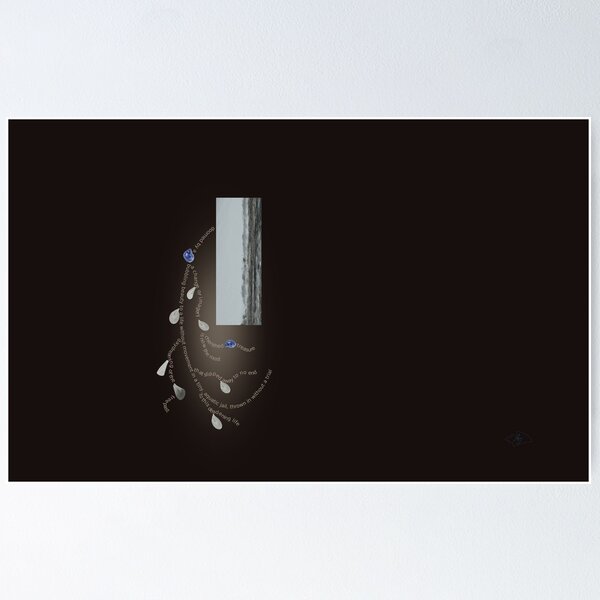 Aquarium collage of visual poetry and photography marine beach coastal nautical art corona pandemic quarantine isolation Poster