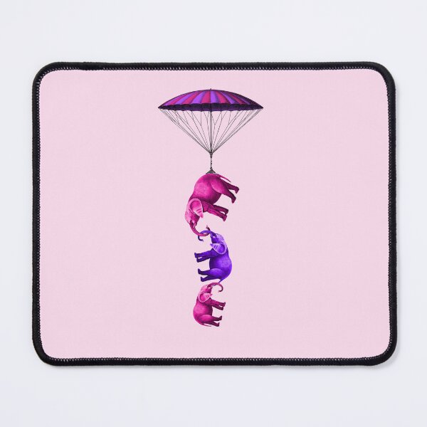 Item preview, Cute flying elephant family (pink) designed and sold by Madame Memento.