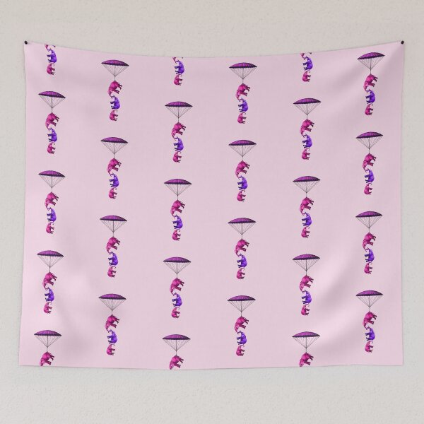 Item preview, Cute flying elephant family (pink) designed and sold by Madame Memento.
