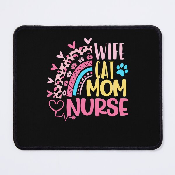 Item preview, Wife Cat Mom Nurse Mothers Day Nurses Day Leopard Rainbow designed and sold by EasyPrintGift.
