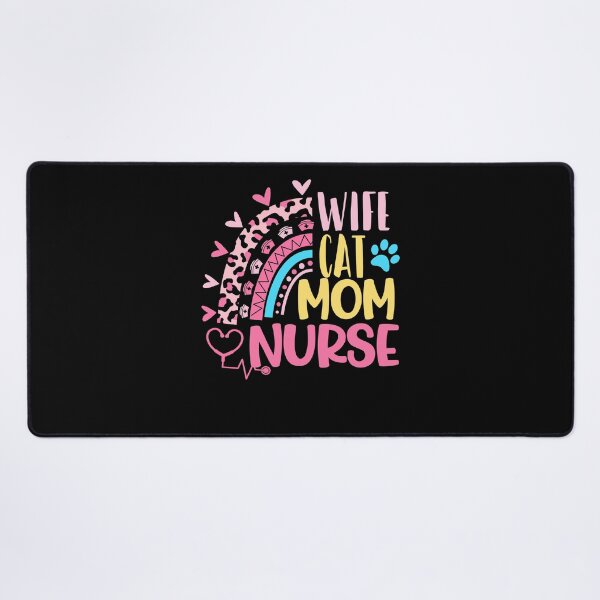 Item preview, Wife Cat Mom Nurse Mothers Day Nurses Day Leopard Rainbow designed and sold by EasyPrintGift.