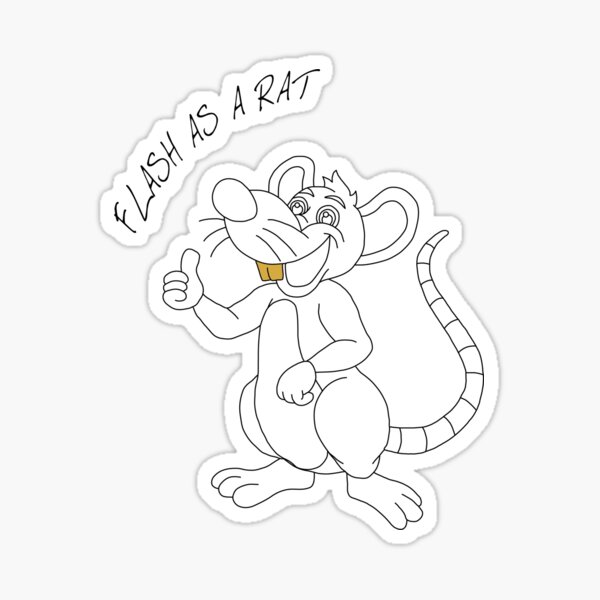 "Flash As A Rat With A Gold Tooth" Sticker by av1927 Redbubble