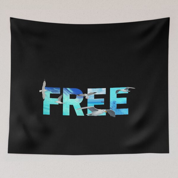 Item preview, Free With Blue Sky And Seagulls designed and sold by RihabPrint.