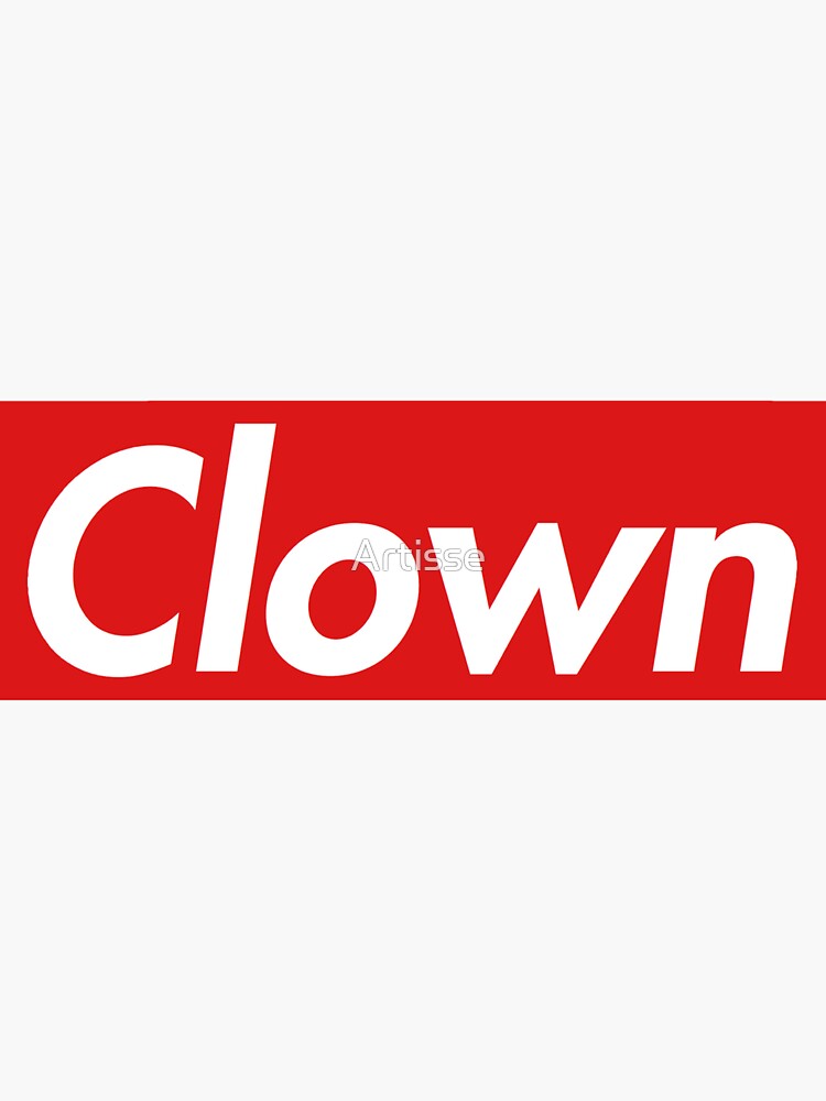 supreme clown sticker
