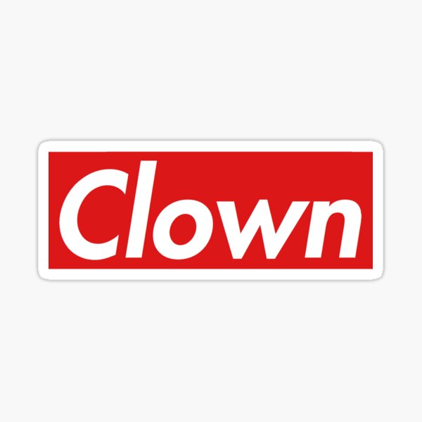 supreme clown sticker