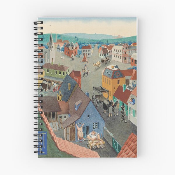 Item preview, Small Town by Georg Scholz - Vintage Art designed and sold by RickE.