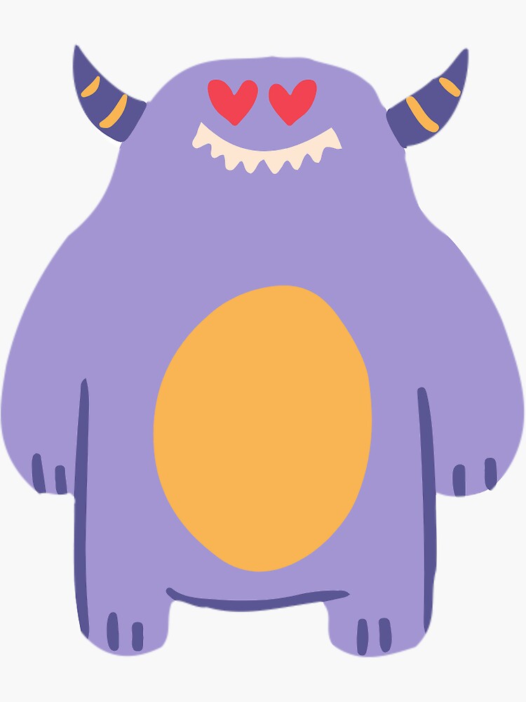 Thumbnail 3 of 3, Sticker, Cute Little Monster designed and sold by JiggsFashion.