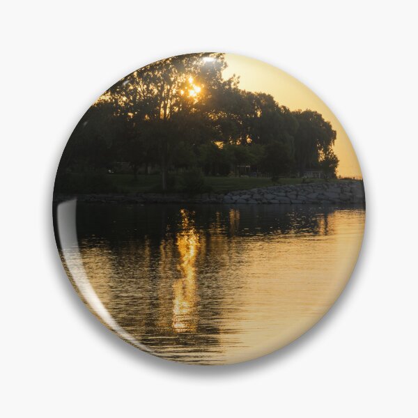 Item preview, Golden Summer Vibe - Behind Trees Sunrise Lake Ontario Toronto designed and sold by Georgia Mizuleva.
