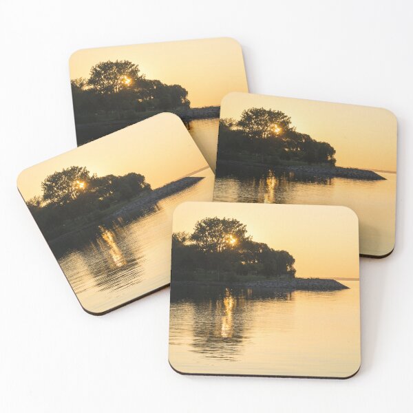 Item preview, Golden Summer Vibe - Behind Trees Sunrise Lake Ontario Toronto designed and sold by Georgia Mizuleva.