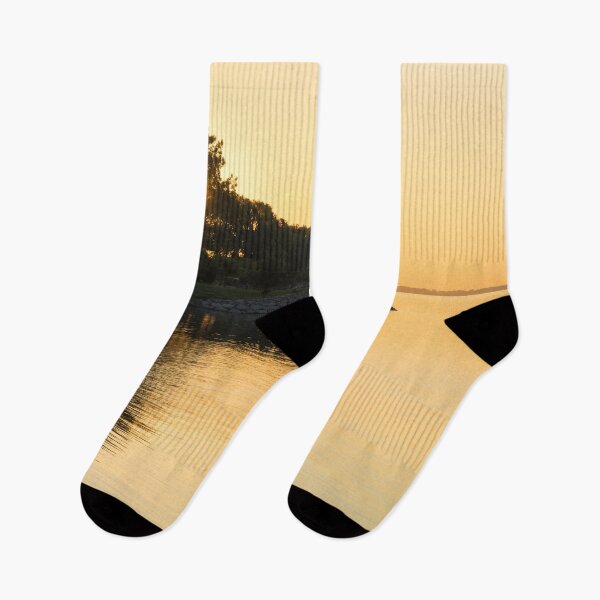 Item preview, Golden Summer Vibe - Behind Trees Sunrise Lake Ontario Toronto designed and sold by Georgia Mizuleva.