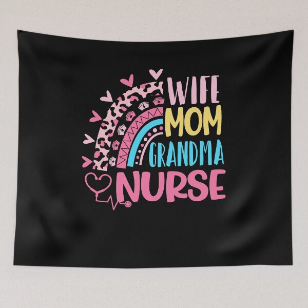 Item preview, Wife Mom Grandma Nurse Mother Day Nurses Day Leopard Rainbow designed and sold by EasyPrintGift.