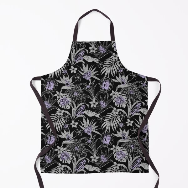 Item preview, Purple and black witchy tiki tropical goth floral pattern designed and sold by RedFinchDesigns.