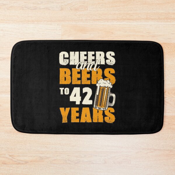 Item preview, Cheers and Beers to 42 years, funny birthday gift designed and sold by HeavyStyle.