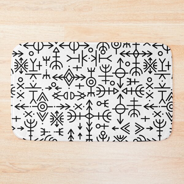 Item preview, Vikings Runes Scandinavian Nordic Futhark Pattern White designed and sold by SoccaTamam.
