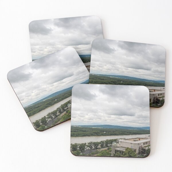 Item preview, A view over the National Council of The Slovak Republic and Danube, with the Austrian Alps in the background, Bratislava Castle, Slovakia designed and sold by SnapTPhotograph.