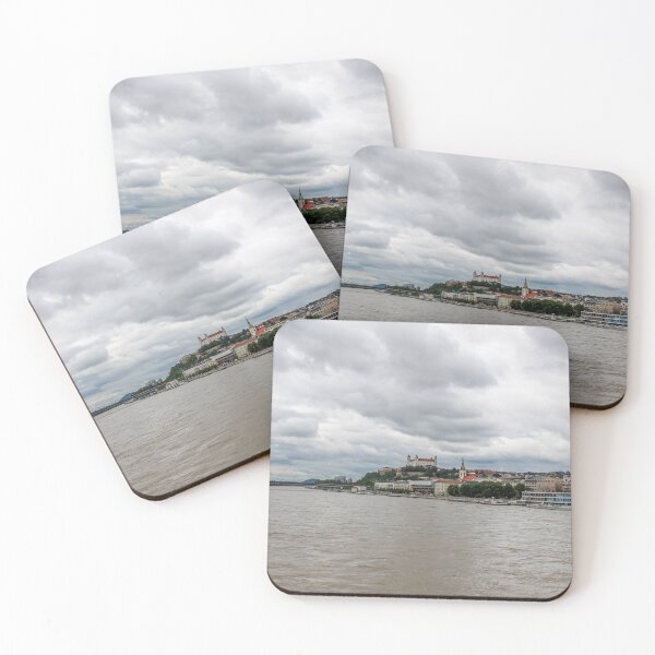Item preview, A view of the River Danube, Bratislava and Castle, from the Old Stary Most Bridge, Slovakia designed and sold by SnapTPhotograph.