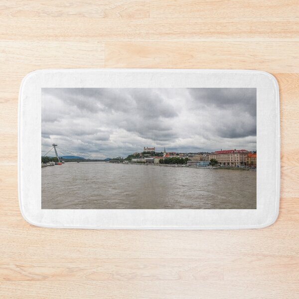 Item preview, A view of the River Danube, Bratislava and Castle, from the Old Stary Most Bridge, Slovakia designed and sold by SnapTPhotograph.