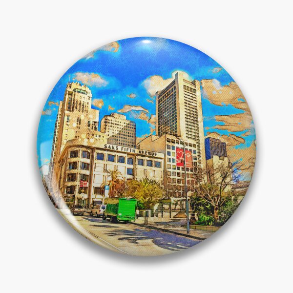 Item preview, Union Square near Powell Street in San Francisco - digital painting designed and sold by NickoPrints.