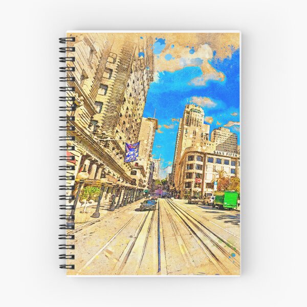 Item preview, Union Square near Powell Street in San Francisco - digital painting designed and sold by NickoPrints.