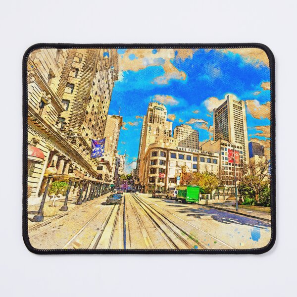 Item preview, Union Square near Powell Street in San Francisco - digital painting designed and sold by NickoPrints.