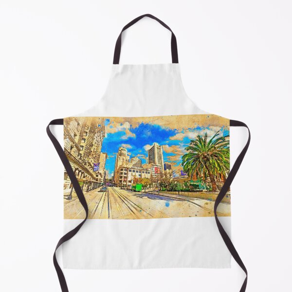 Item preview, Union Square near Powell Street in San Francisco - digital painting designed and sold by NickoPrints.