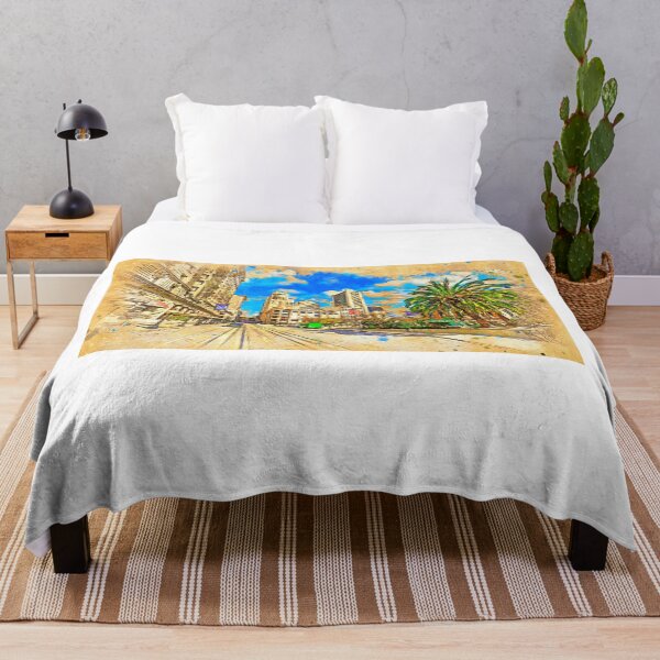 Item preview, Union Square near Powell Street in San Francisco - digital painting designed and sold by NickoPrints.