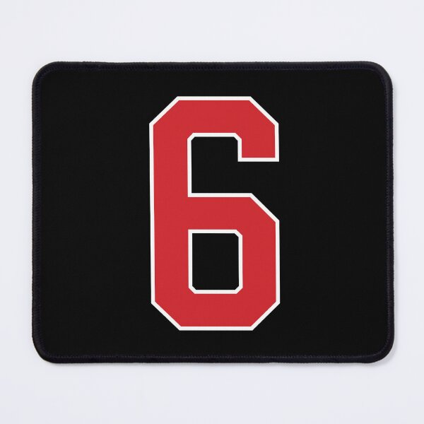 Item preview, Sports Number 6, red black color lucky sport six designed and sold by ArtIsParty.