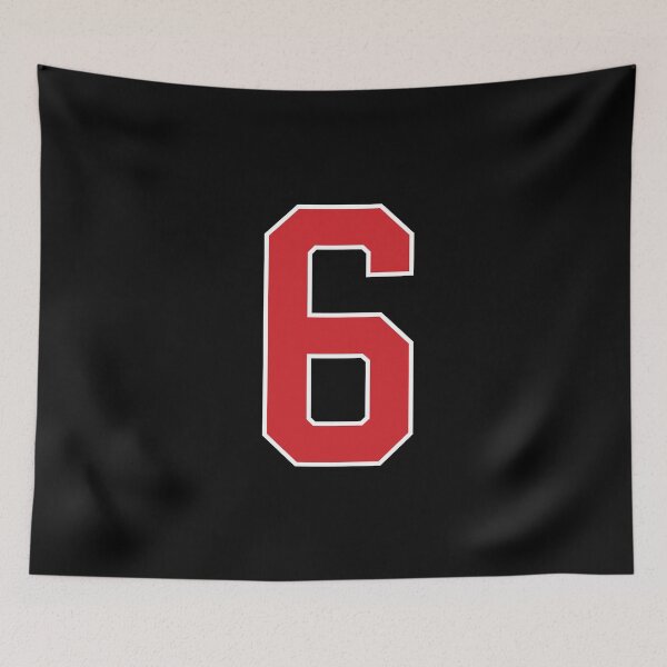 Item preview, Sports Number 6, red black color lucky sport six designed and sold by ArtIsParty.