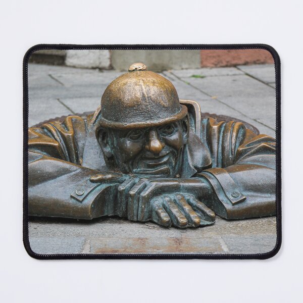 Item preview, The 'Man at Work' statue called Cumil, in Bratislava's old town, Slovakia designed and sold by SnapTPhotograph.