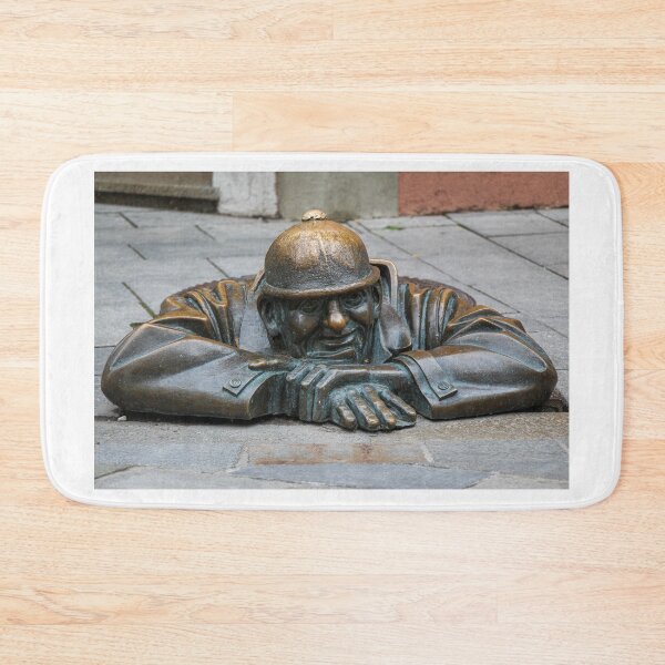 Item preview, The 'Man at Work' statue called Cumil, in Bratislava's old town, Slovakia designed and sold by SnapTPhotograph.
